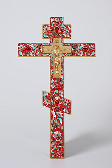 Крест напрестольный №3 литье,филигрань,эмаль,хим.гравировка