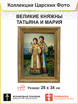 Картина на стену 017 великие княжны Татьяна и Мария 34х25 см
