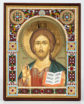 Икона в ризе 16х19 гальванопластика, эмаль / канвас / золочение, электрофорез / в деревянной рамке Икона в ризе 16х19 гальванопластика, эмаль / канвас / золочение, электрофорез / в деревянной рамке