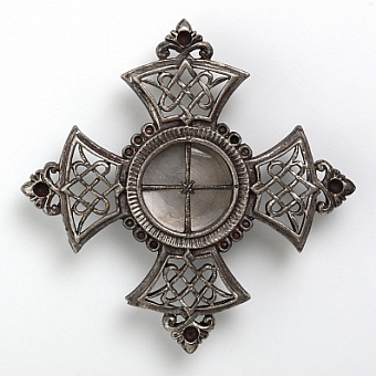 Мощевик для частиц святых мощей никель крест мальтийский Мощевик для частиц святых мощей никель крест мальтийский