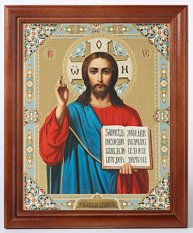 Икона в деревянной рамке 24х30 конгрев Спаситель 17 Икона в деревянной рамке 24х30 конгрев Спаситель 17