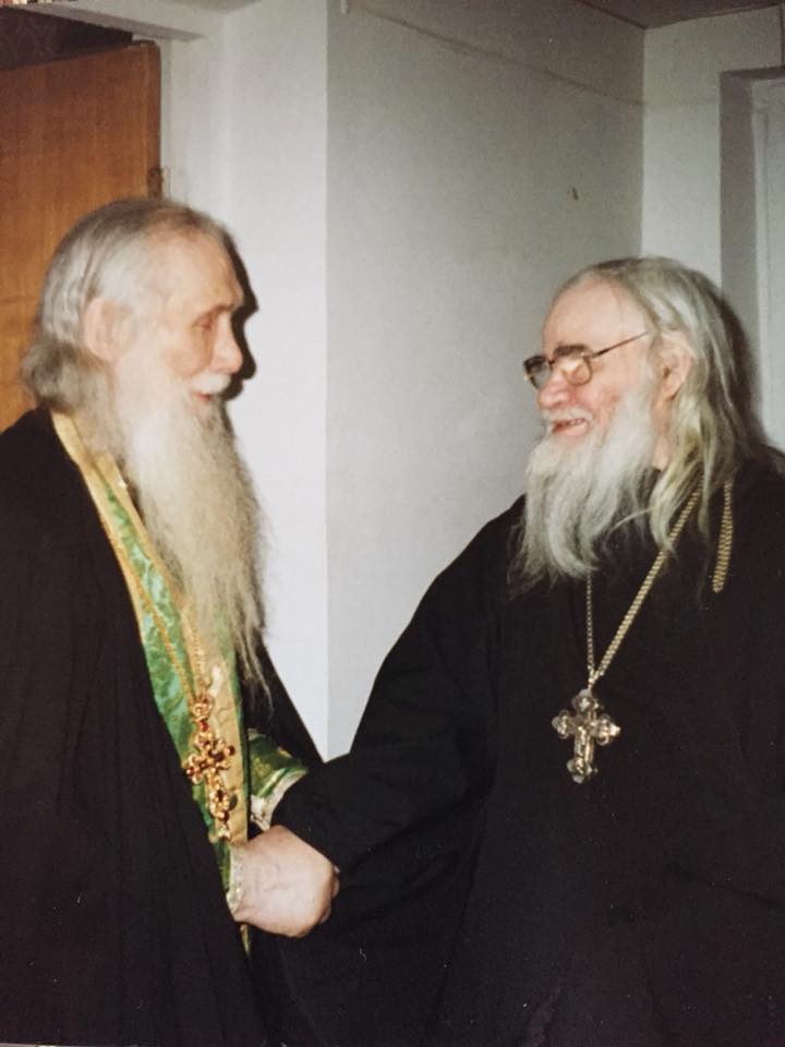 Архимандрит Адриан на встрече со своим духовником архимандритом Кириллом (Павловым)