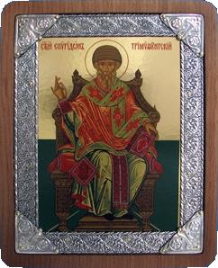 Икона СПИРИДОН Тримифунтский, Святитель (СЕРЕБРЯНАЯ РАМКА)