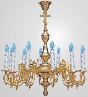 Паникадило 1 ярус 12 свечей золочение