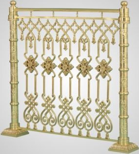 Решетка на солею №6 с гнутыми калитками лак Решетка на солею №6 с гнутыми калитками лак