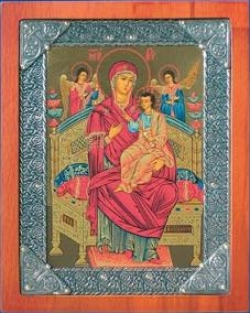 Икона Пресвятой Богородицы ВСЕЦАРИЦА (Пантанасса) (СЕРЕБРЯНАЯ РИЗА)