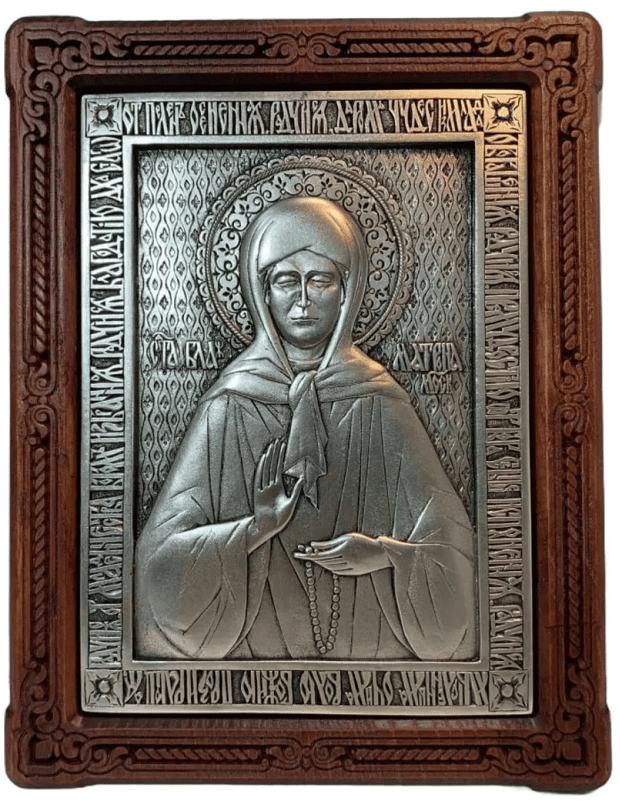 Именная икона Матрона Московская гальваника