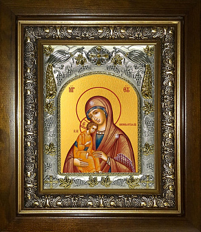 Икона Миасинская икона Божией Матери, в деревяном киоте