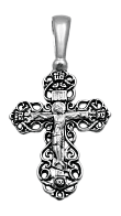 Крест нательный из серебра с чернением православный