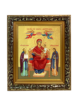 Икона Божией Матери "Домостроительница (Экономисса)" с золочением поталью, 03017-УЛ