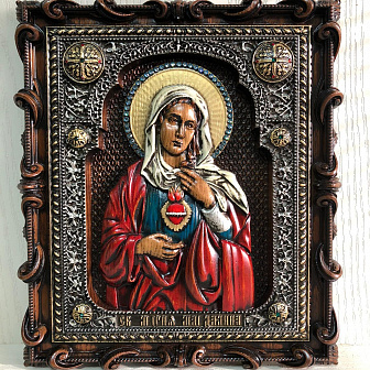 Икона Святая равноапостольная Мария Магдалина, резная из дерева