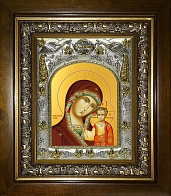 Икона Казанская икона Божией Матери, в деревяном киоте