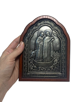 Именная икона 118 Петр и Феврония Муромские гальваника НОВАЯ A184-1_KRA Именная икона 118 Петр и Феврония Муромские гальваника НОВАЯ A184-1_KRA