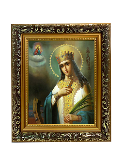 Икона "Екатерина", св. вмц., с золочением поталью, 10014-УЛ Икона "Екатерина", св. вмц., с золочением поталью, 10014-УЛ