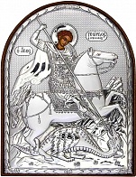 Великомученик Георгий Победоносец икона оклад из серебра