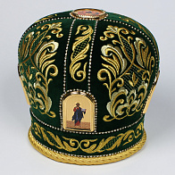 Митра №007 бархат вышивка автомат,фоторамки, стразовые дорожки, в футляре Митра №007 бархат вышивка автомат,фоторамки, стразовые дорожки, в футляре