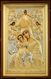 Икона живописная в киоте 65х110 масло, риза №200, киот №1 Достойно Есть