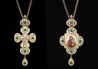 Крест наперсный №9 / золочение / серебро эмаль (УИН)