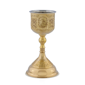 Потир 0.85л латунь №19 / золочение / мельхиоровый вкладыш