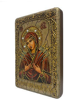 Икона Богородица Умягчение злых сердец из дуба