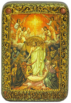 Настольная икона ''Воскресение Христово'' на мореном дубе