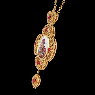 Панагия филигрань №0017 двойной рант финифть / золочение