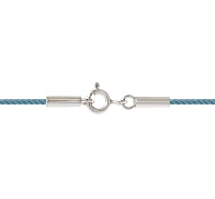 Шнурок шелковый крученый, "София", d 1,5 мм, голубой шелк, серебро 925°