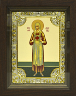 Икона Аполлинария Тупицына в деревянном киоте