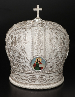 Митра №020 глазет вышивка а/м фоторамки, канитель, стр.дорожки, юв.крест в футляре