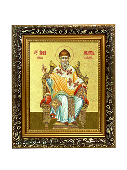 Икона "Спиридон Тримифунтский", свт., чудотв., с золочением поталью, 09С13-УЛ