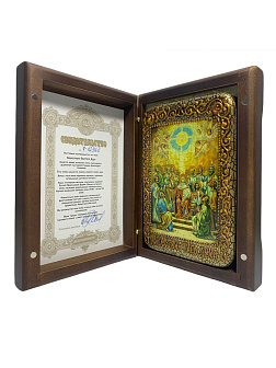 Настольная икона ''Сошествие Святого Духа'' на мореном дубе