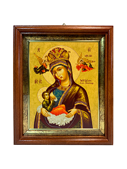 Икона Млекопитательница Божия Матерь на холсте в киоте 106