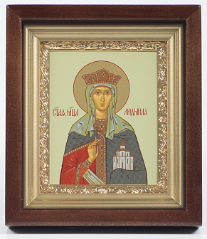 Икона ЛЮДМИЛА Чешская, Княгиня, Мученица (КИОТ, ЗОЛОЧЕНИЕ)