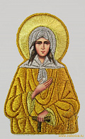 Икона св. блаженная а Ксения Петербургская,, высота. 11 см, вышитая