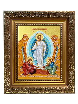 Икона "Воскресения Христова" с золочением поталью, 05В5-УЛ
