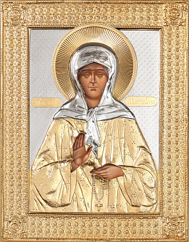 Икона живописная Матрона 24х30, масло, риза №247, золочение