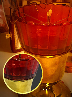 Набор для молитвы: лампада красная, ладаница - паучок, ладан 10 гр Набор для молитвы: лампада красная, ладаница - паучок, ладан 10 гр