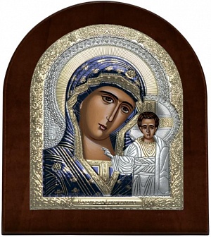 Икона Казанская Пресвятая Богородица (СЕРЕБРО) 260x323