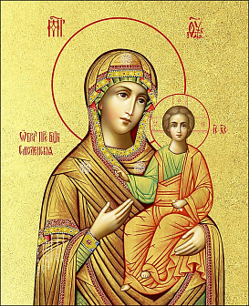 Икона Божией Матери "Смоленская" с золочением поталью, 03069-УЛ