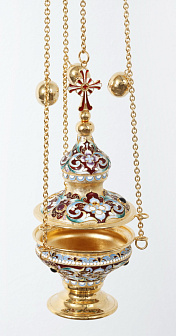 Кадило круглое №5 филигрань, эмаль / золочение