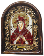 Икона ''Пресвятая Богородица Семистрельная'' ручной работы