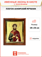 Икона "Платон Анкирский", св. мч., с золочением поталью, 09П4-УЛ
