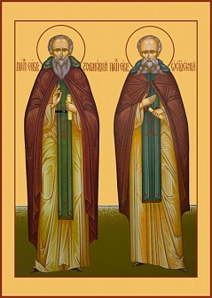 Савва Сторожевский и Савва Освященный преподобные, икона