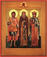 Икона МИХАИЛ Преподобный, ЕКАТЕРИНА и НИКИТА Великомученики