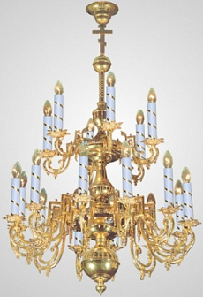 Паникадило 2 яруса 18 свечей золочение
