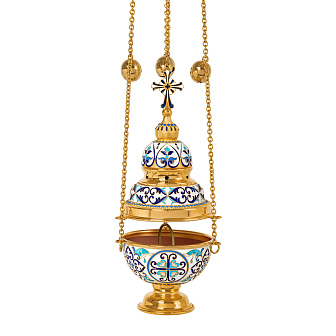 Кадило круглое №3 филигрань, эмаль / золочение