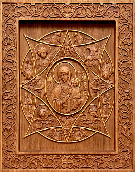 Икона резная Неопалимая купина