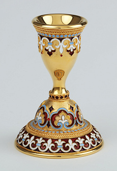 Подсвечник №5 / 1 свеча / эмаль серебро (УИН)