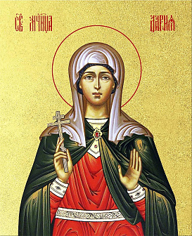 Икона Дария Римская мученица с золочением, деревянная рамка со стеклом 15х18х2 см 063