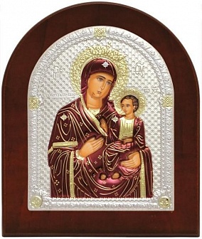 Икона Иверская Божия Матерь греческая серебро 155x190